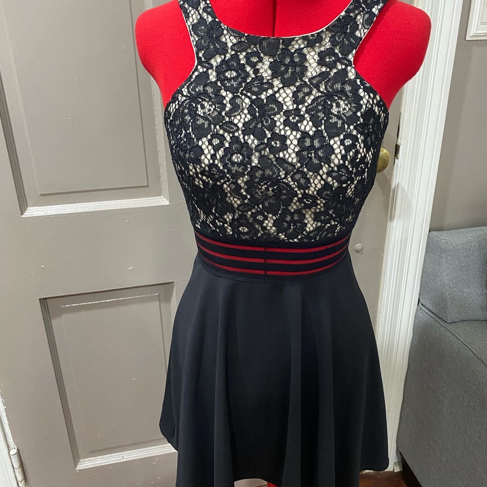 Speechless Cream and Black Dress